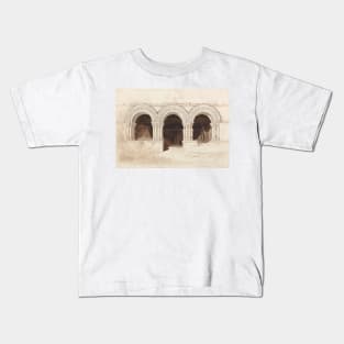 Arches in the West Side of the Cloister of Saint. Georges de Bocherville, near Rouen, Normandy by John Sell Cotman Kids T-Shirt